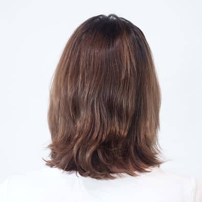 Brunette model 1 back of hair before shot