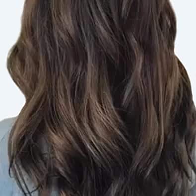 Brunette model 6 back of hair after shot