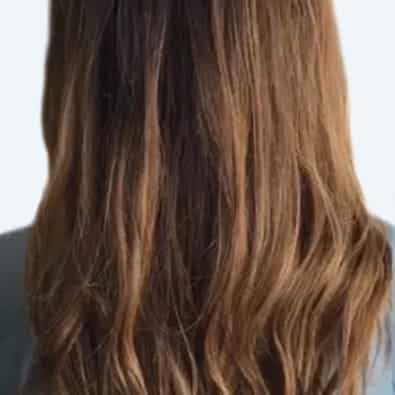 Brunette model 6 back of hair before shot