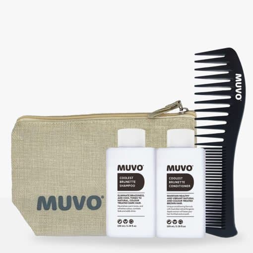 Coolest Brunette Petite Pair Pouch Set with MUVO branded comb