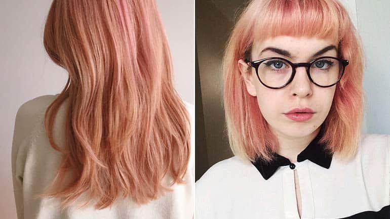 Light peachy coloured hair.