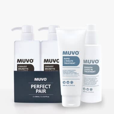 Coolest Brunette Shampoo 500ml, Coolest Brunette Conditioner 500ml, Rapid 200ml tube, Smooth  200ml pump