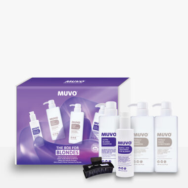 The Box For Blondes with Ultra Blonde Shampoo 500ml, Totally Naked Shampoo 500ml, Totally Naked Conditioner 500ml, Rapid for Blondes 200ml and Hair claw