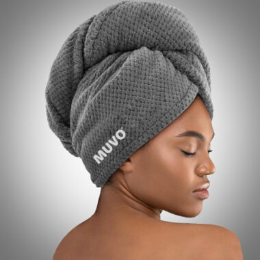 Hair towel with model